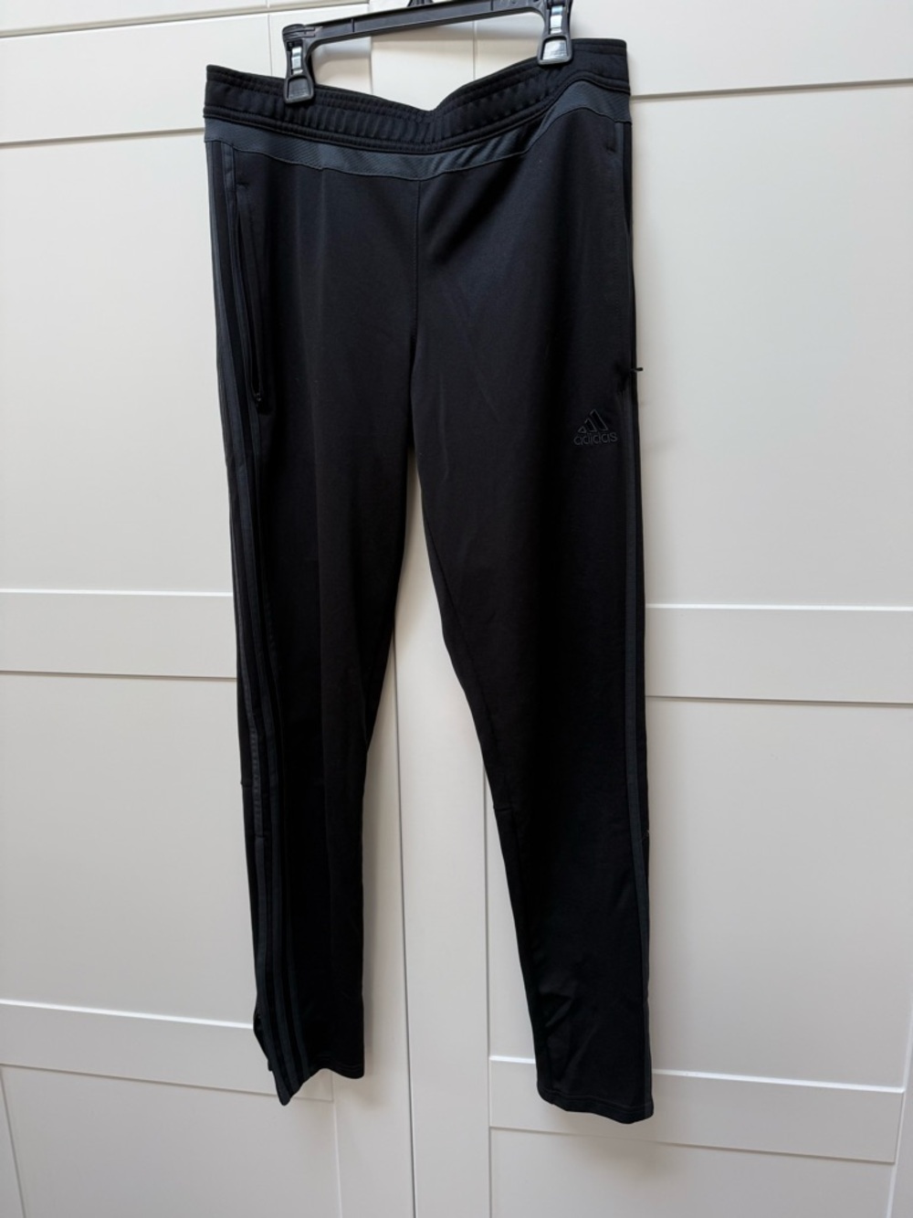 Adidas Climacool Athletic Pants - Black/Black - Zipper Ankles & Pockets- Size M